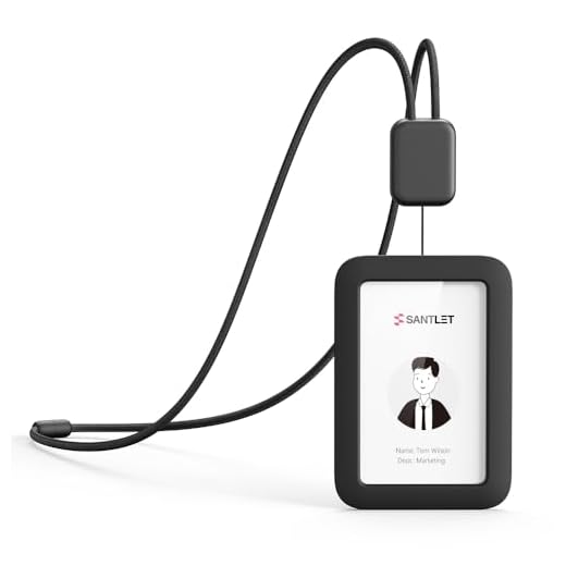 SANTLET Lanyards for ID Badges Holder, Soft Silicone, Retractable Cord