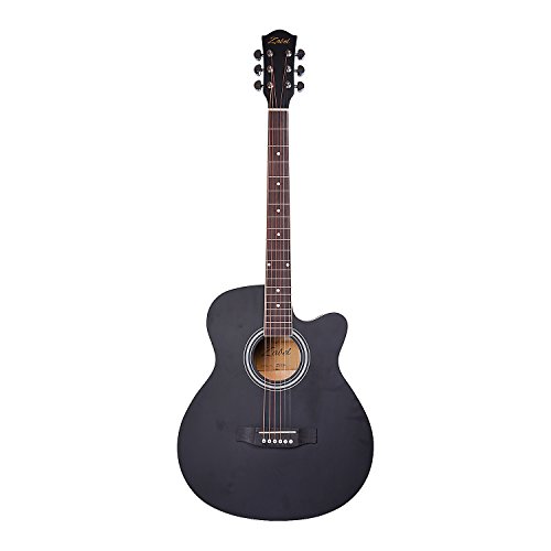 Image of Zabel Acoustic Guitar 40 Inches Matt Finish, Black, With Combo Guitar Bag, Strings, Strap And Picks