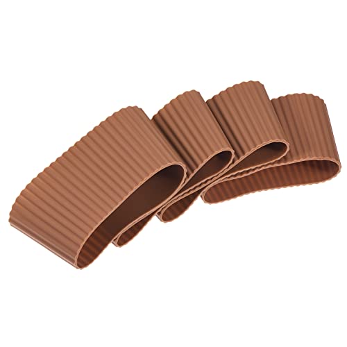 Meccanixity Mug Sleeves, Heat Resistant Protective Anti-Slip Cup Silicone Covers Water Bottle Boots, Brown Pack Of 4 #TOP8