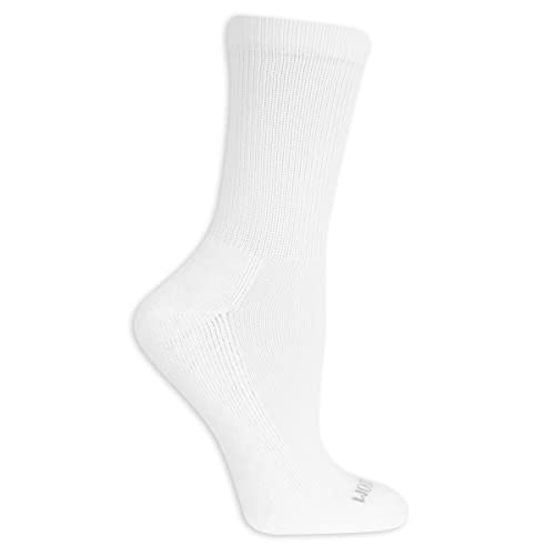 Fruit of the Loom Women's Everyday Soft Cushioned Socks-10 Pair Packs, White, 4-102