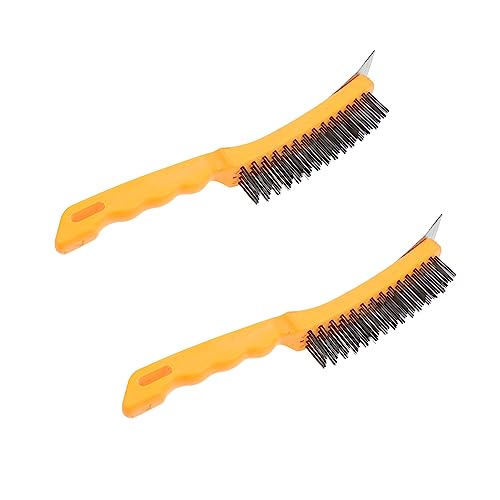 DINHEAROM Rust Removal Tools 2pcs Wire Brush Set Cleaning Brush for Welding Handle Welding Brush for Gaps