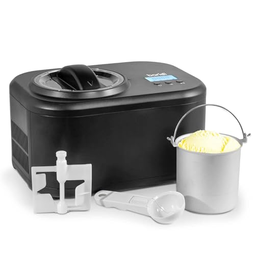 Ice Cream Machine with Fast Freeze Compressor Cooling (Black, 1.0L)