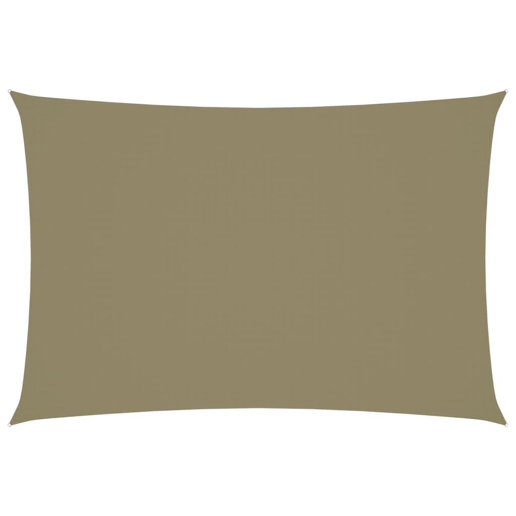 Voile d'ombrage rectangulaire 3x5 m beige en tissu Oxford résistant pour cour et terrasse