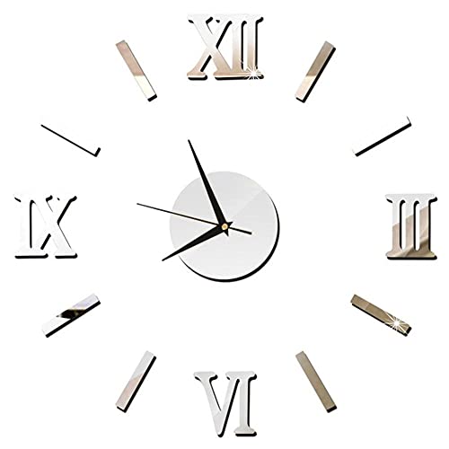Reloj de pared DIY 3D grande, acrílico, efecto espejo, digital, reloj de pared, reloj de cuarzo, reloj de silencio moderno para decoración del hogar