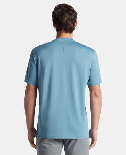 Image of Jockey MV37 Men Recycled Microfiber Elastane Stretch Fabric Round Neck Half Sleeve Breathable Mesh Active Wear T-Shirt