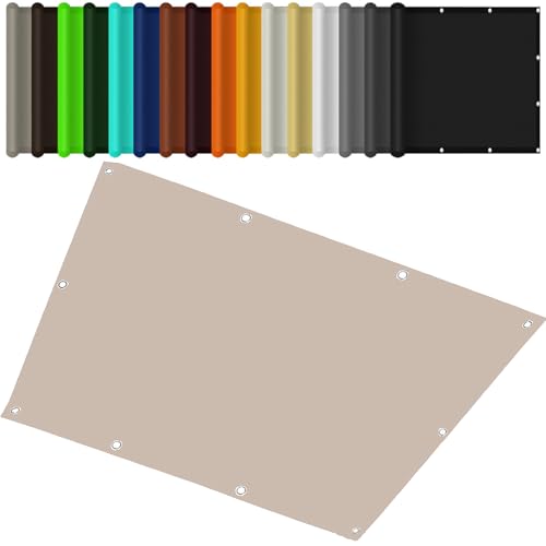 Toldo impermeable de 230 x 260 cm con ojales, toldo de poliéster resistente a los rayos UV, incluye lazos para camping, patio, piscina, color gris pardo para exteriores