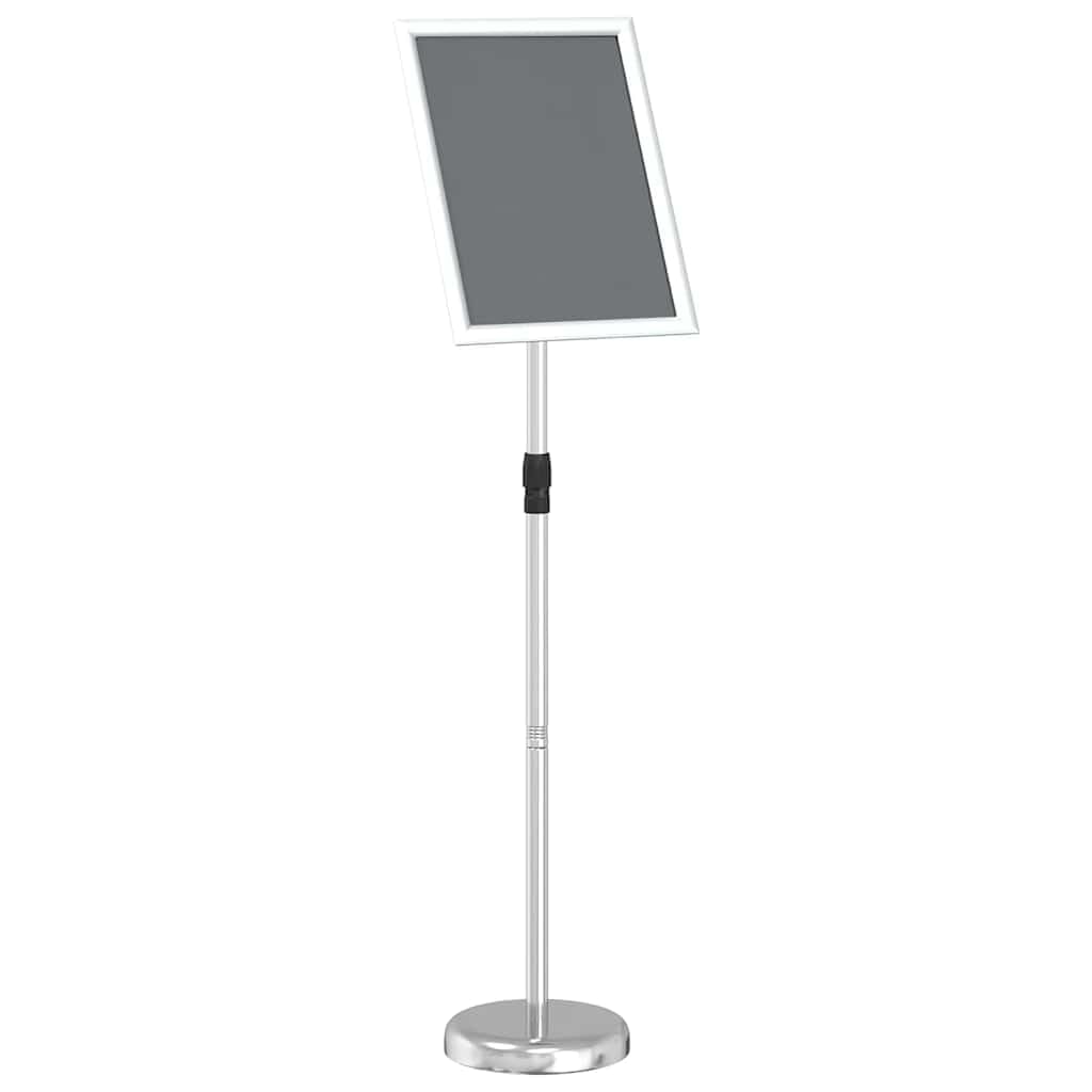 Soporte de aluminio plateado 30 x 25 x 128 cm regulable para eventos y exposiciones