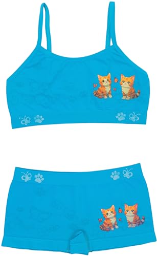 Image of ToBeInStyle Girl Pack of 6 Set Spaghetti Strap Training Bras & Boyshorts Bikinis
