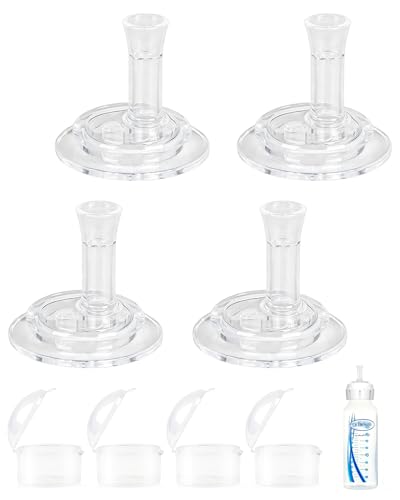 Sippy Straw Nipples for Dr. Browns Narrow & Glass Bottles Soft Silicone Spill-Proof Conversion Nipples for Baby Transition Fits 8m+ BPA-Free 4 Pack