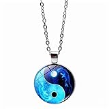 Firecolor Yin Yang Pendant Necklace with Dragon Moon Pattern Special Chinese Style Jewelry Decoratio