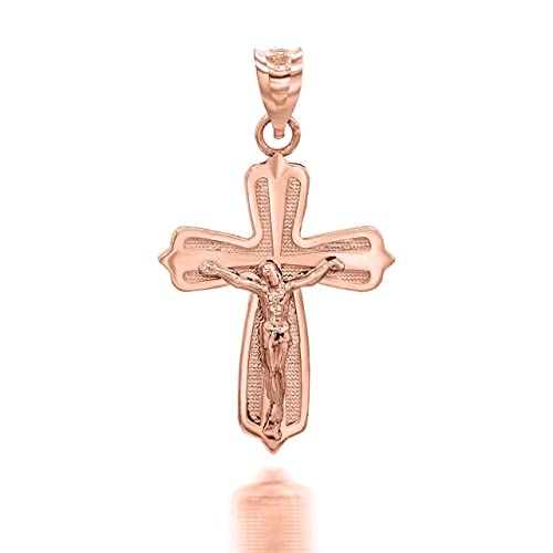 Solid 10k Gold Mini Crucifix Cross Pendant