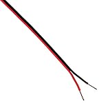 Cable eléctrico paralelo de 2 hilos, con cubierta color negro/rojo, 1 metro de longitud.
