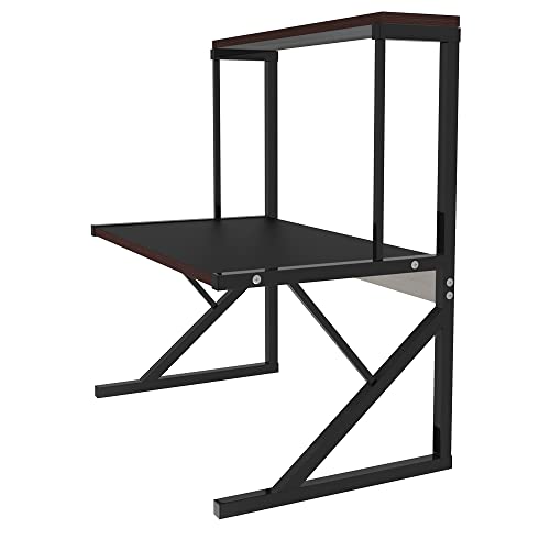 LANTUS Scaffale allungabile per forno a microonde con ganci, supporto da forno, griglia per arrostire, ripiano per piano di lavoro per forno a microonde, ripiano portaoggetti -Z-Surface in teak