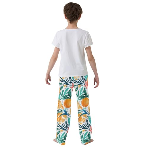 Orange Leaves Lemon Pajama Pants Long Sleep Pant Soft PJ Bottoms Sleepwear3