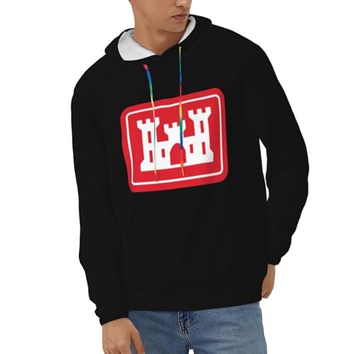United States Army Corps Of Engineers Hoodies Hooded Sweatshirts Casual Drawstring Hoody Pullover For Mens