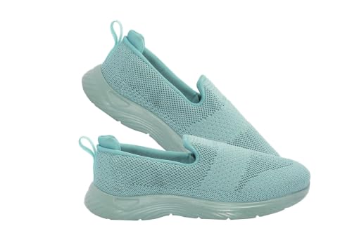 Image of WalkLine Women's Slip-On Walking Shoes | Lightweight Knitted Mesh Casual Sneakers | Soft PU Sole Comfortable Loafers | Breathable Running, Gym, Travel Shoes for Women