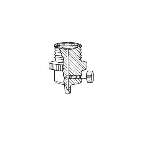 5837-53 Series Luer-Lok Bottom Drip with Flow Regulator Valve Adapter, 15 mm ID, PTFE, Polyethylene Packing Support