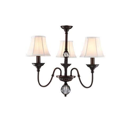 Plafonnier 3 lumières en métal et cristal pour salle à manger