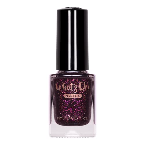 Whats Up Nails - Pump The Rakes Nail Polish Thermal Orangie Pink To Dark Brown With Pink To Gold Iridescent Flakies Lacquer Varnish Made In Usa 12 Free Cruelty Free Vegan Clean #TOP7