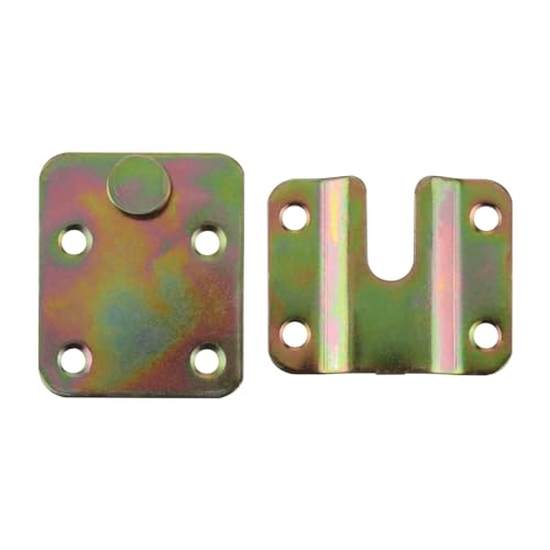 Image of 1 Set Metal Invisible Hinges Hook Headboard Display Wall Picture Iron Interlocking Bracket Furniture Connector Hanging Hardware