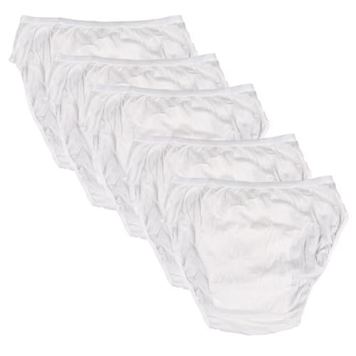 ibasenice Calzoncillos Masculinos de Algodón Desechables 5 Unidades Talla L Blanco, Ropa Interior Uso para Hombre, Cómodos y Transpirables Ideales para Viajes