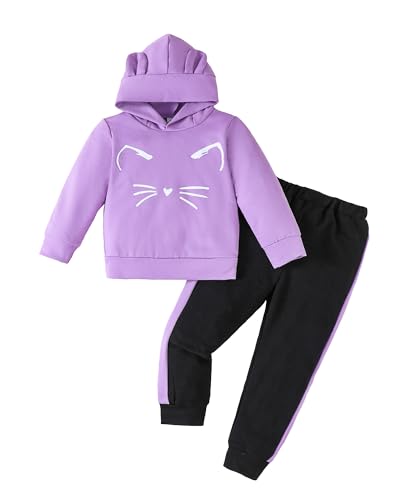 Image of Mioglrie Girls Clothes 4T 5T Fall Winter Girl Outfit Toddler Girl Clothes Size 6 7 8 Sweatshirt Pant Clothing Sets