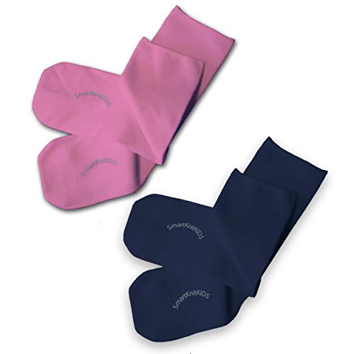 Sensory-Friendly Sensitivity Seamless Socks - 2 Pack (Pink & Navy, Medium)