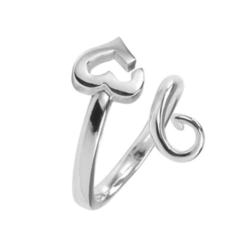 FUKAJOMFEN Häkelringe, verstellbare Daumenringe, Metall, Silber