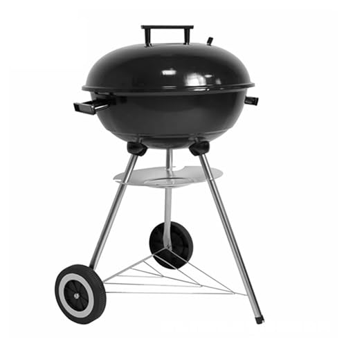 Parrilla portátil para ahumar con ruedas, doble ventilación para un mejor flujo de aire, asas aisladas para mayor seguridad, ideal para patio, campamento y salidas en barco