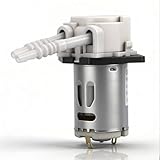 Telituny DC 12V 3x5mm Peristaltische Pumpe, Selbstansaugende Peristaltische Flüssigkeitspumpe 10-90 ml/min, Mini Dosierpumpe DIY Peristaltikschlauchkopf, für Aquarium Labor Chemische Analyse