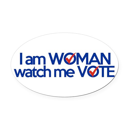 CafePress I Am Woman Watch Me Vote Euro Oval Car Bumper Magnet