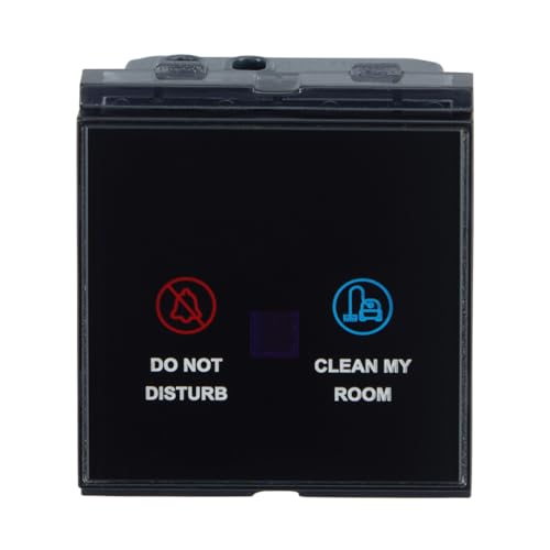 Image of Lauritz Knudsen Electrical & Automation CB98037HK11 - englaze Touch DND /MMR I Unit Black Glass with Up to 12 Years Warranty | for Homes, Apartments, Commercial Space (Offices /Malls), Hotels