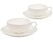 Produktbild Buchensee Teetassen Set aus Fine Bone China Porzellan. 2 Teetassen je 150ml und 2 Unterteller in fein-cremigem Weiß.