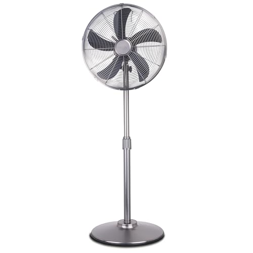 Image of Air Pro 16? Pedestal Fan Adjustable Height Metal Standing Fan Wide-Angled Oscillation With Powerful Airflow For Instant Cooling 3 Speeds Compact Electric Fan to use at Home Office or Bedroom