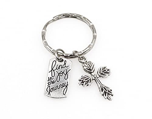 Find Joy in the Journey Graduate Retirement Moving Job House Inspirational Accomplishment Gratitude Gift Loved One Religious Christian Baptist Catholic Comfort Peace Flower Cross Keychain 105A