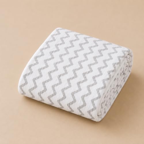 Image of 100% Cotton Muslin Baby Swaddle & Bath Towel, 120 x 120 cm (47 x 47 Inches), Soft & Breathable Newborn Baby Swaddle Wrap, Lightweight Cotton Baby Blanket, 0-18 Months, Zig Zag, Set of 1