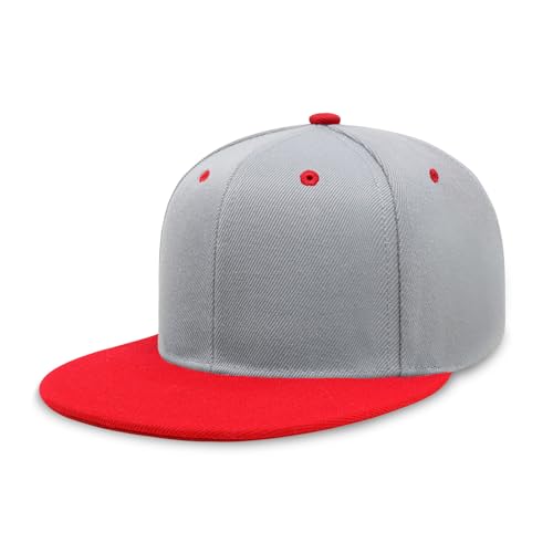 Image of CHOK.LIDS Flat Bill Visor Classic Snapback Hat Blank Adjustable Brim High Top End Trendy Color Style Plain Tone Baseball Cap