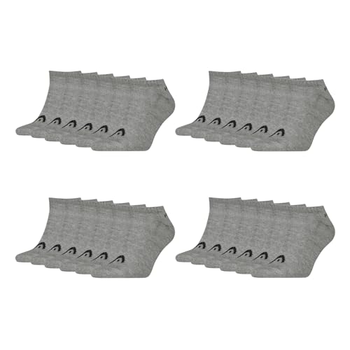 HEAD Herren Damen Sneaker Socken Sportsocken All Sports Training Socks 12 Paar, Farbe:Grau, Größe:39-42, Artikel:-004 grey melange