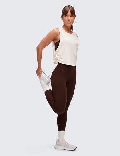 CRZ YOGA Damen Sport Tank Top Ärmelloses Leichte Fitness Crop Top Sommer Yoga Shirt Lässig Oberteile Sporttop Milchig Weiß 36