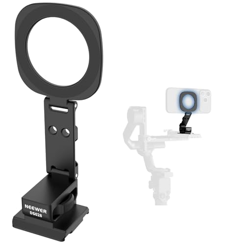 NEEWER Magnetic Phone Tripod Mount Compatible with MagSafe iPhone 17, Cell Phone Holder with Arca Quick Release Baseplate & Cold Shoes for TikTok Video Recording Selfie Live Streaming Vlogging, DS028