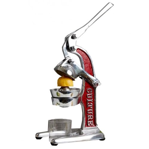 Verve CULTURE- Red Artisan Citrus Juicer- Small- Handcrafted Mexican Manual Juicer- 100% Recycled Aluminium-Ideal for Limes, Lemons and Oranges.