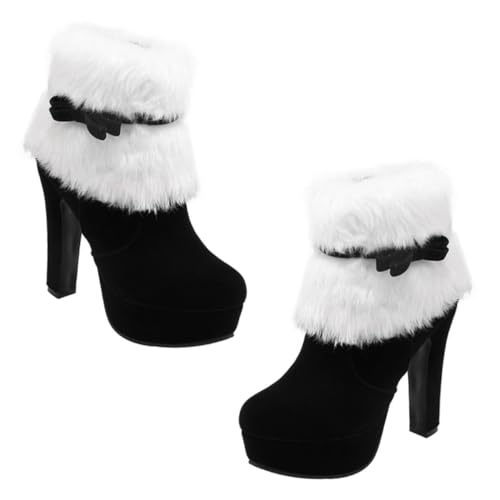 Peluche pour femme bottines courtes de Noël confortables et chaudes