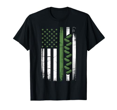 Pickle American Flag USA Eneldo Pepino Lover Pickling Camiseta