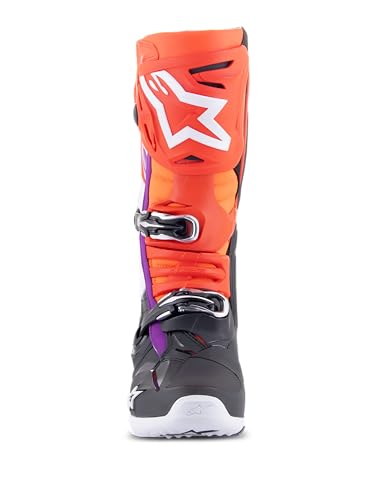 Image of Alpinestars Tech 10 Boots, High-Performance Motocross Boots, CE-Certified, 14, Black /Red Fluo /Orange Fluo /White