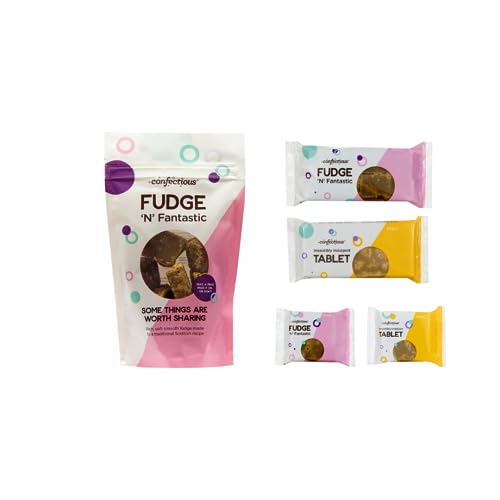 Scottish Gifts: Handmade Traditional Scottish Tablet & Fudge Gift Set - Fudge 'n' Fantastic & Irresistibly Indulgent Tablet - Artisanal Scottish Sweets Selection Box for Christmas