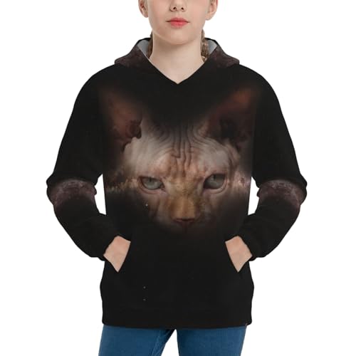 Hairless Cats And The Galaxy Boy, Girls Sports Shirt Youth Pullover Fashion Hooded Sweatshirt3