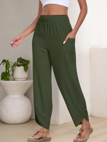 Image of ANRABESS Womens Wide Leg Palazzo Capri Barrel Pants