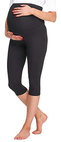 Be Mammy Leggins Premamá 3/4 Embarazo Ropa Deporte BE20-229(Negro, XL)