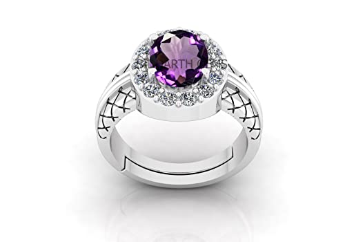 Bague plaquée argent améthyste naturelle, bijou élégant pour vos soirées et réunions