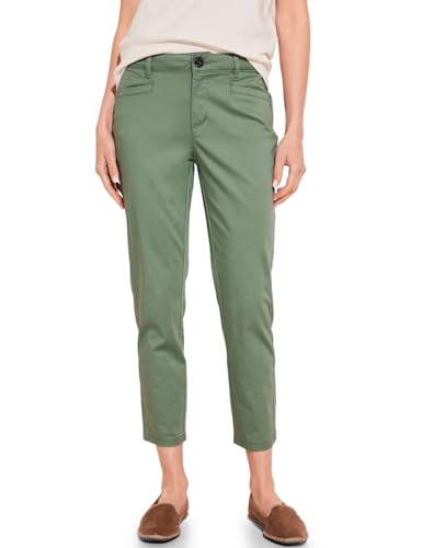 STREET ONE Damen A377207 7/8 Satin Hose, Dry Salvia Green, 42W / 26L